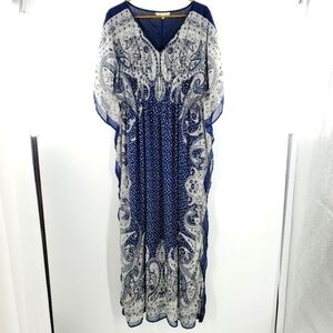 Speed Control NY navy blue and white long flowing dress 1X